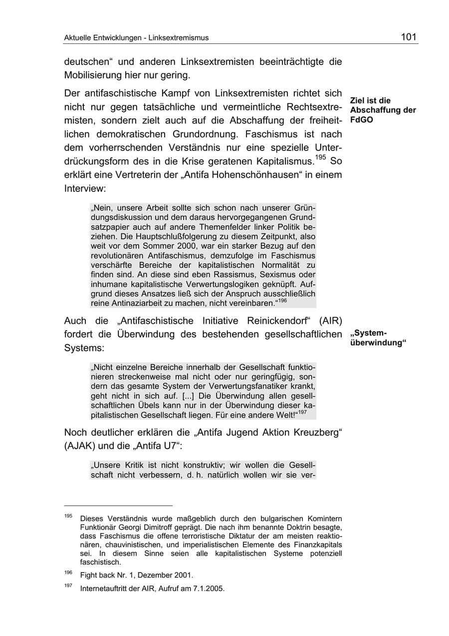 Seite 101 des Verfassungsschutzbericht 2004 Berlin