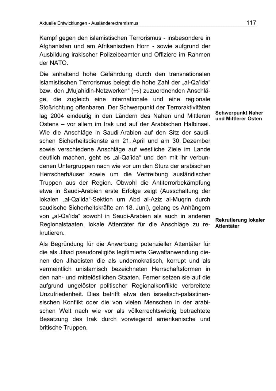 Seite 117 des Verfassungsschutzbericht 2004 Berlin