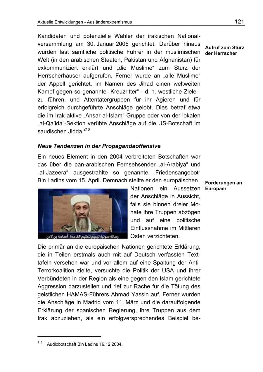 Seite 121 des Verfassungsschutzbericht 2004 Berlin