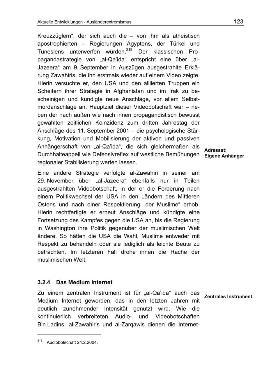 Seite 123 des Verfassungsschutzbericht 2004 Berlin