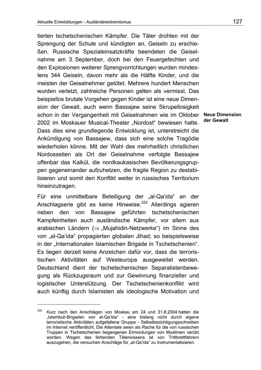Seite 127 des Verfassungsschutzbericht 2004 Berlin