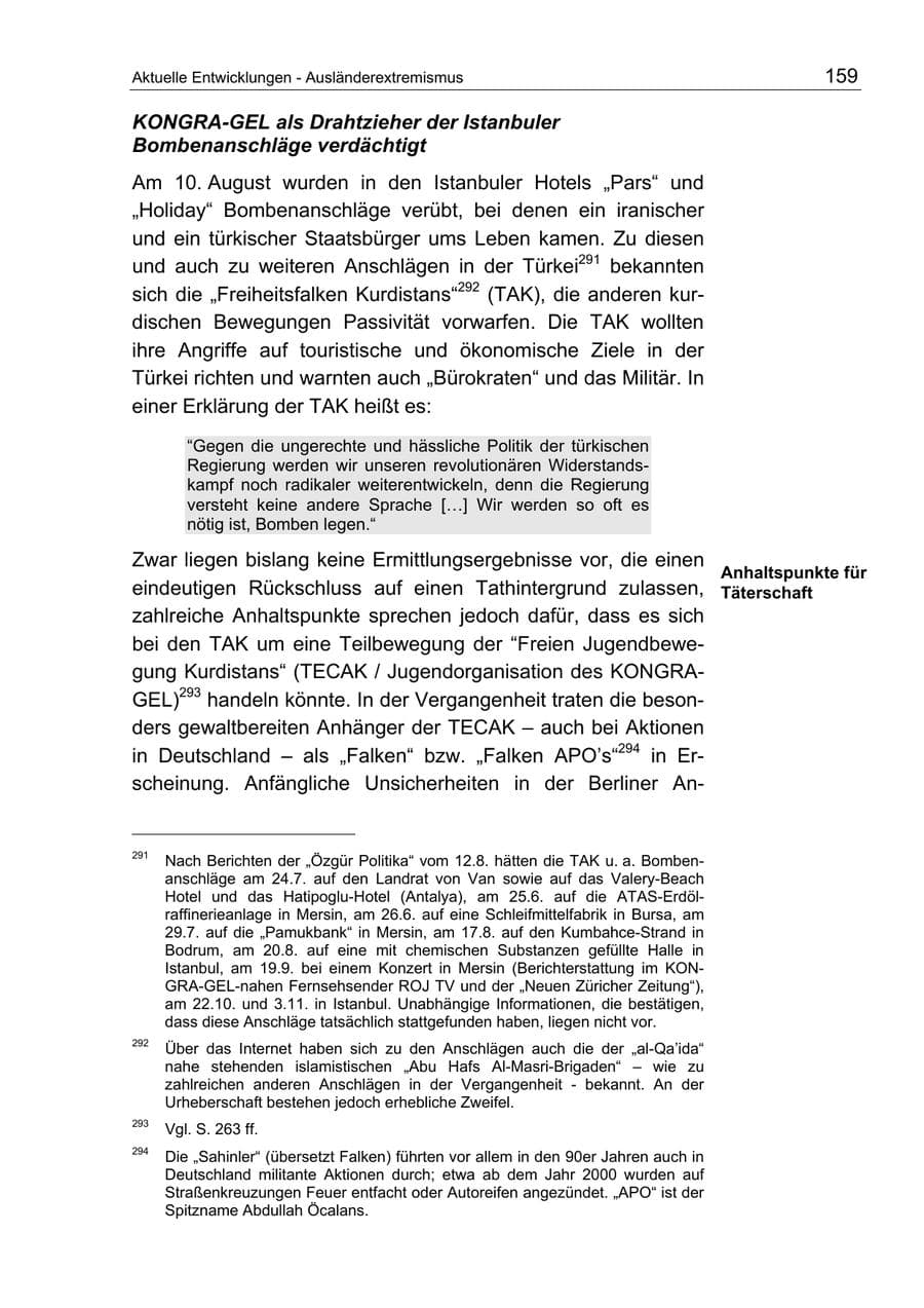 Seite 159 des Verfassungsschutzbericht 2004 Berlin