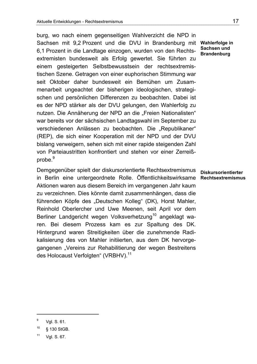 Seite 17 des Verfassungsschutzbericht 2004 Berlin