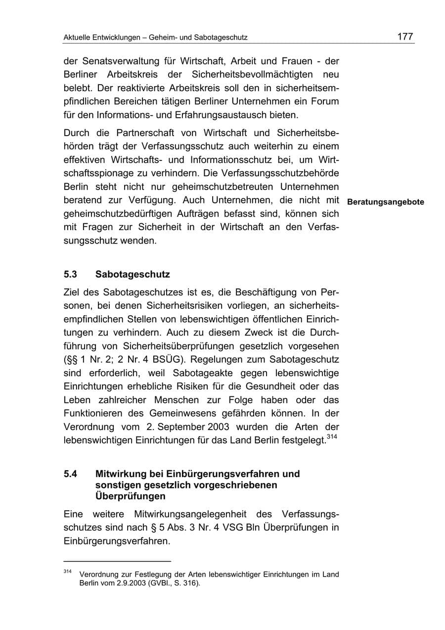 Seite 177 des Verfassungsschutzbericht 2004 Berlin