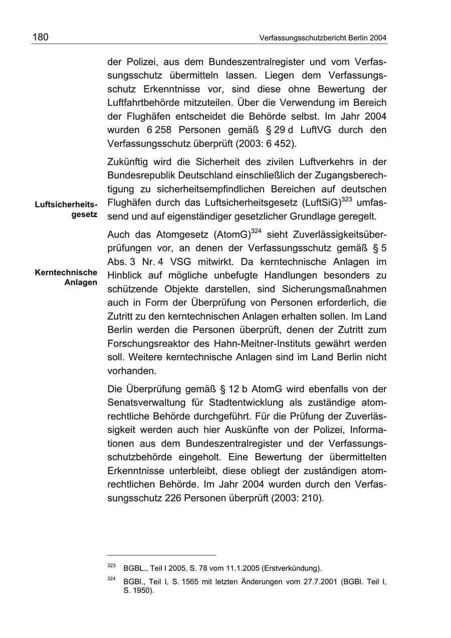 Seite 180 des Verfassungsschutzbericht 2004 Berlin