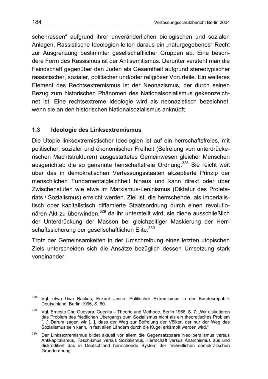 Seite 184 des Verfassungsschutzbericht 2004 Berlin