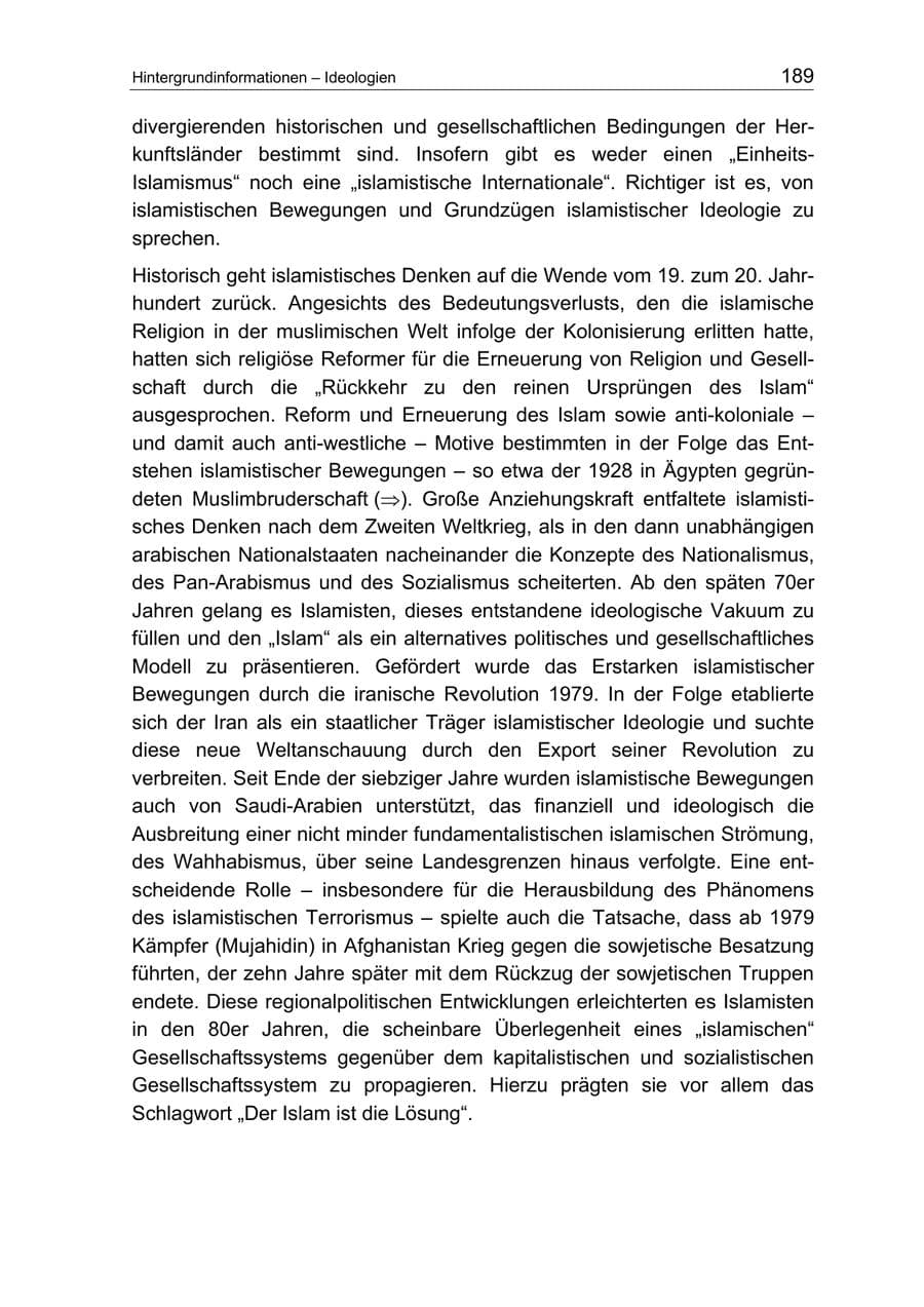 Seite 189 des Verfassungsschutzbericht 2004 Berlin