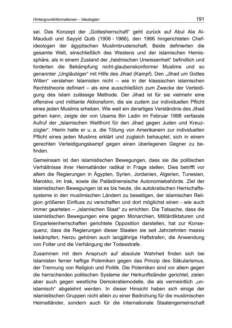 Seite 191 des Verfassungsschutzbericht 2004 Berlin
