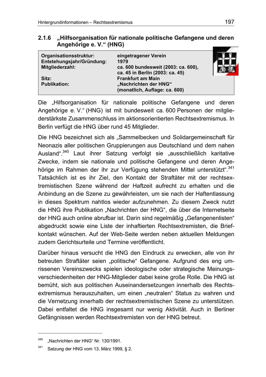 Seite 197 des Verfassungsschutzbericht 2004 Berlin