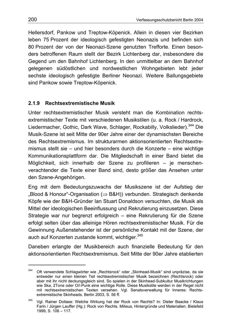Seite 200 des Verfassungsschutzbericht 2004 Berlin