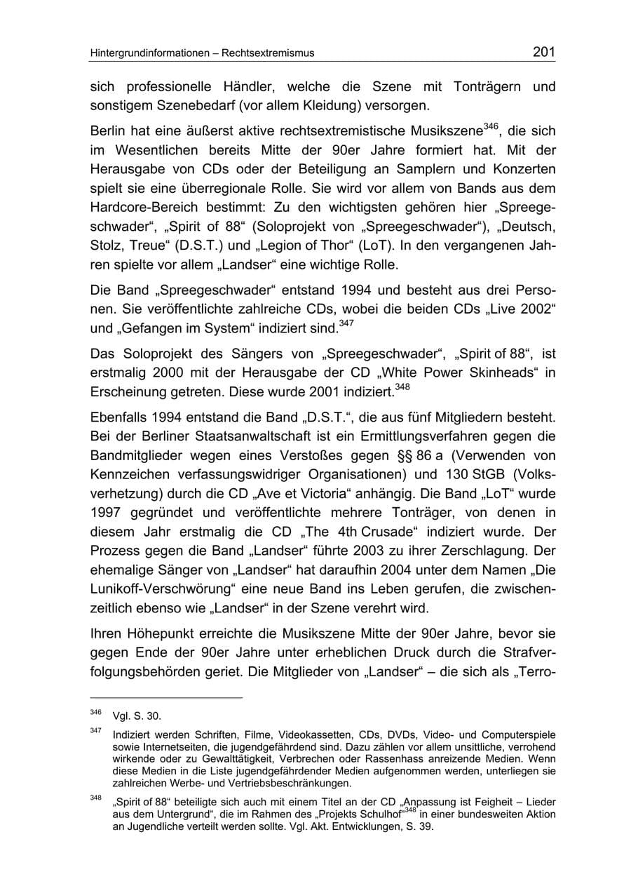 Seite 201 des Verfassungsschutzbericht 2004 Berlin