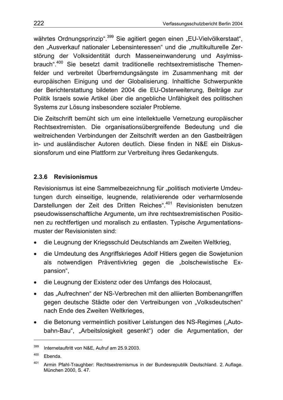 Seite 222 des Verfassungsschutzbericht 2004 Berlin