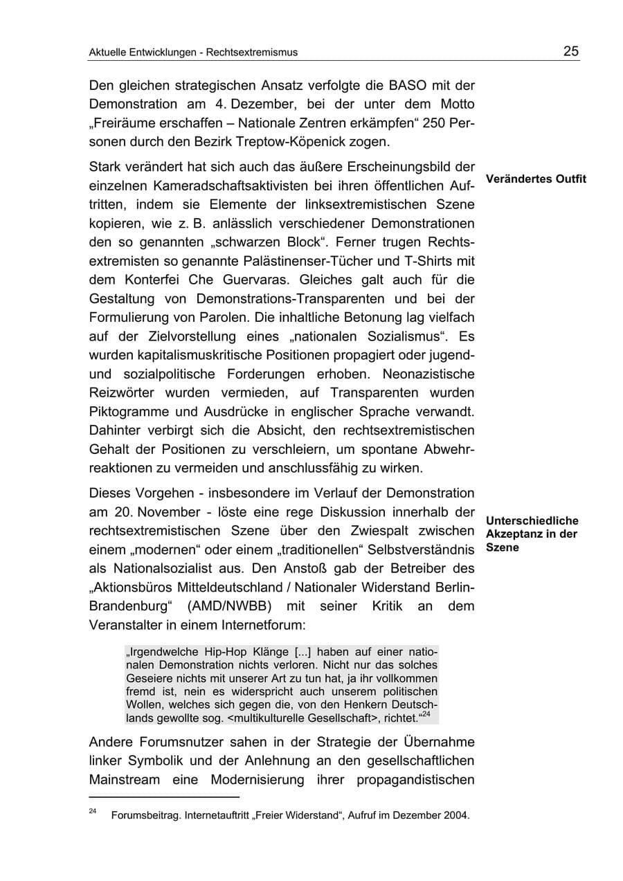 Seite 25 des Verfassungsschutzbericht 2004 Berlin