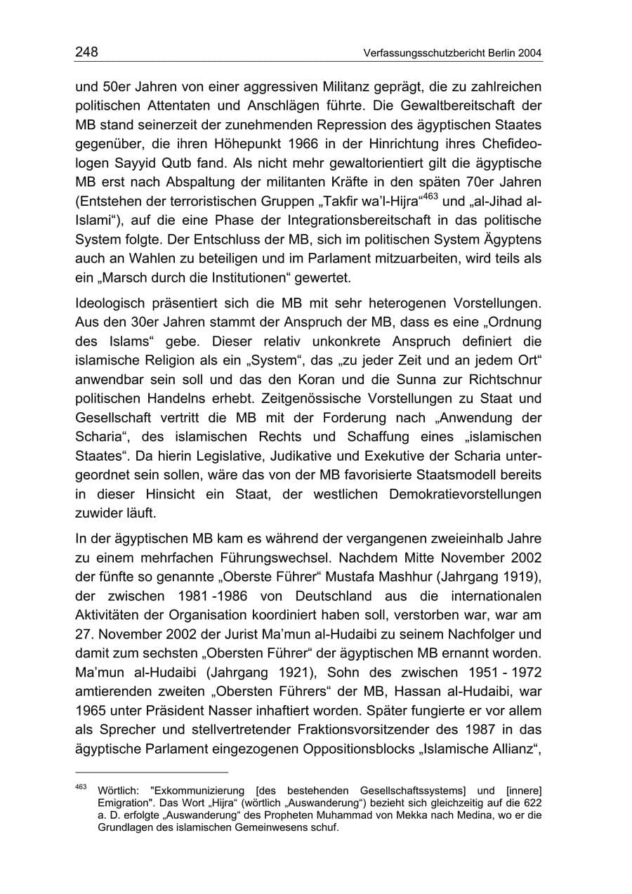 Seite 248 des Verfassungsschutzbericht 2004 Berlin