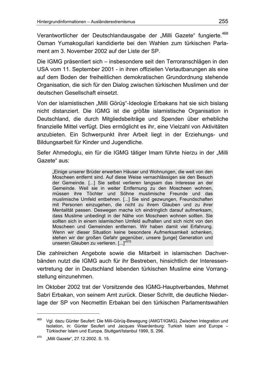 Seite 255 des Verfassungsschutzbericht 2004 Berlin