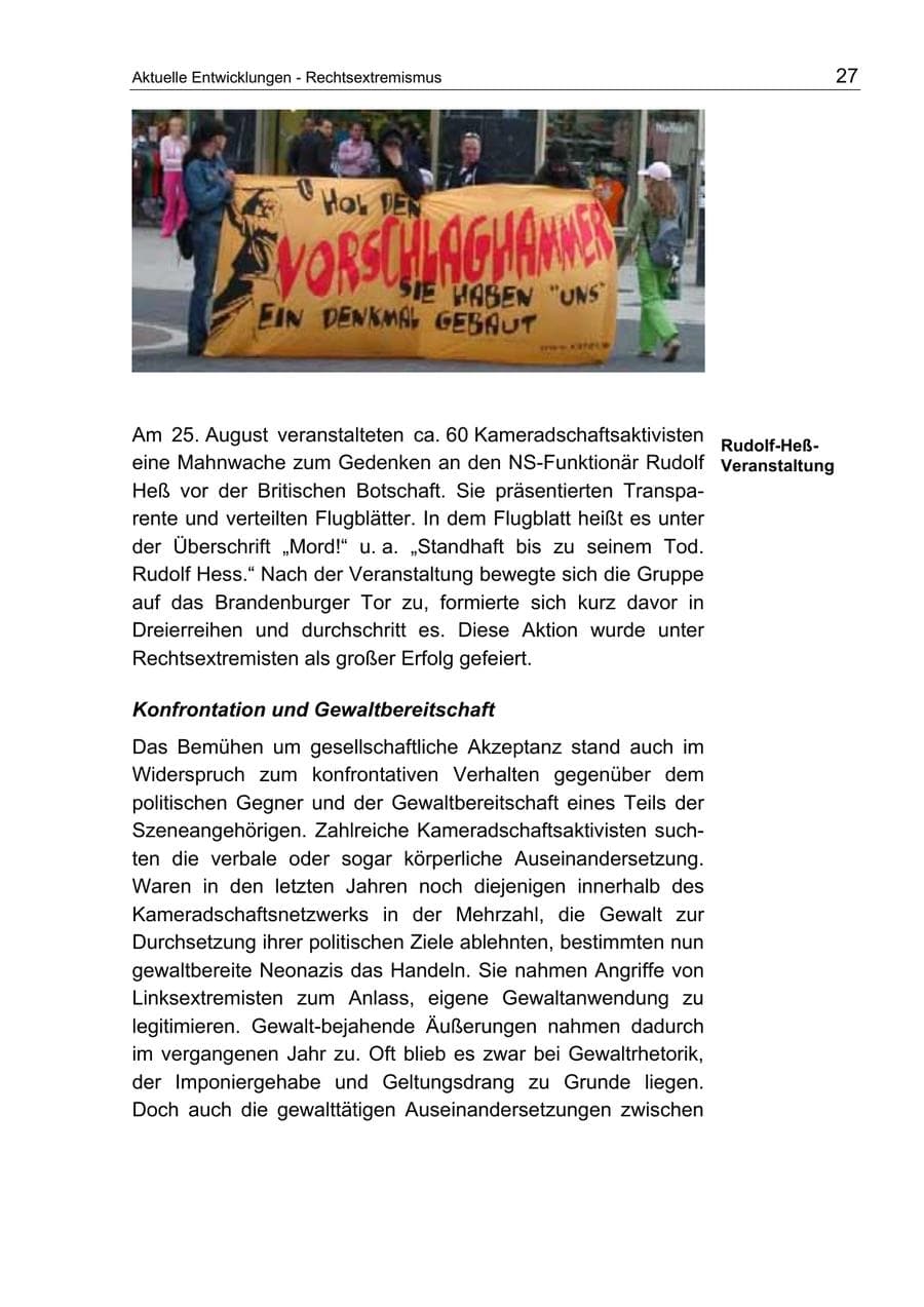 Seite 27 des Verfassungsschutzbericht 2004 Berlin