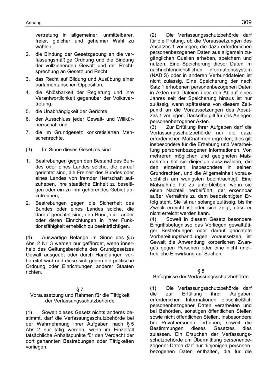 Seite 309 des Verfassungsschutzbericht 2004 Berlin