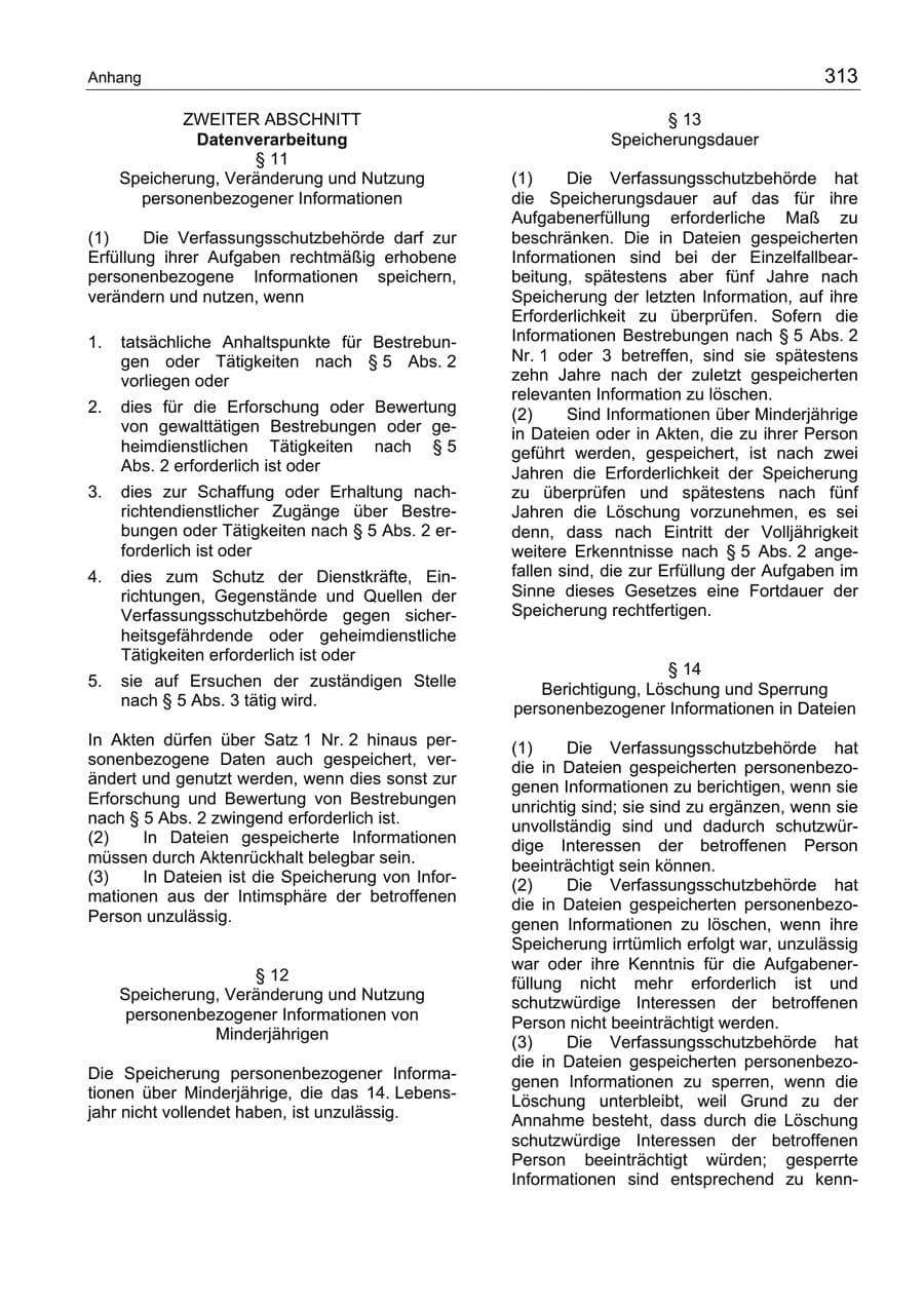 Seite 313 des Verfassungsschutzbericht 2004 Berlin