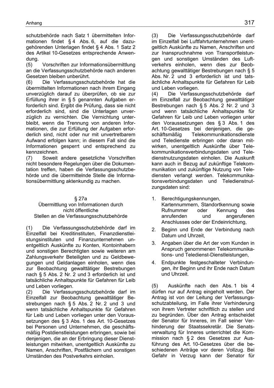Seite 317 des Verfassungsschutzbericht 2004 Berlin