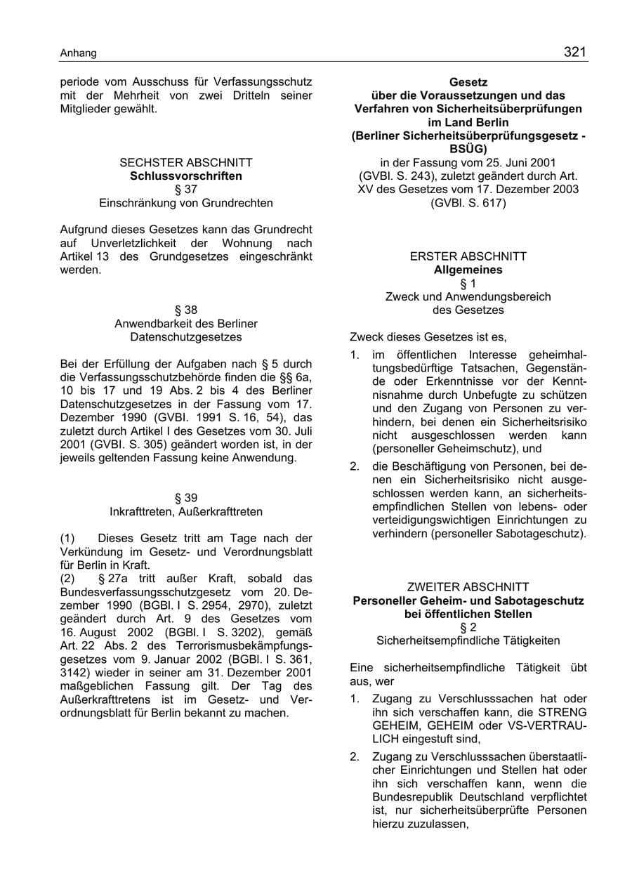 Seite 321 des Verfassungsschutzbericht 2004 Berlin