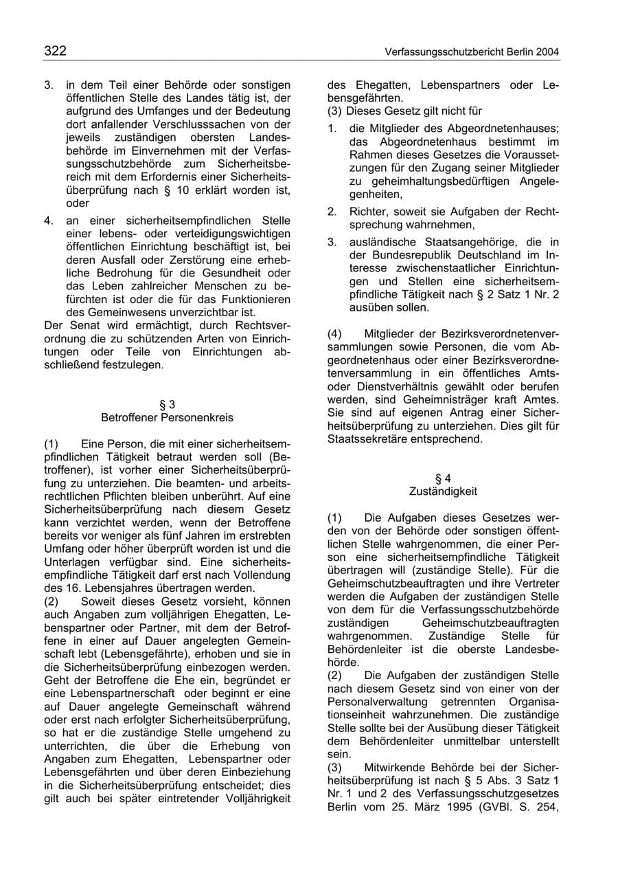 Seite 322 des Verfassungsschutzbericht 2004 Berlin