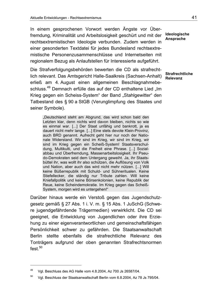 Seite 41 des Verfassungsschutzbericht 2004 Berlin
