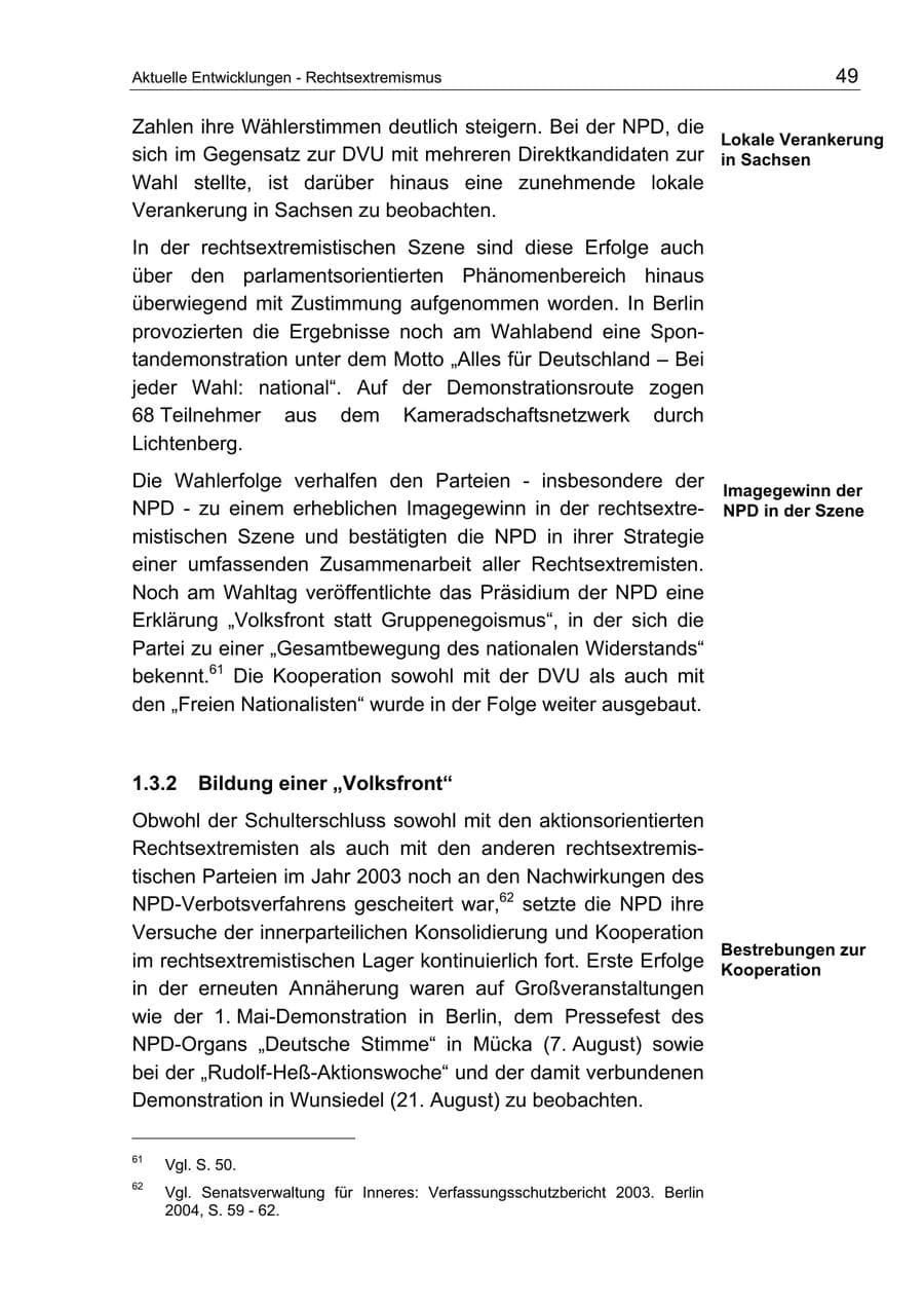 Seite 49 des Verfassungsschutzbericht 2004 Berlin