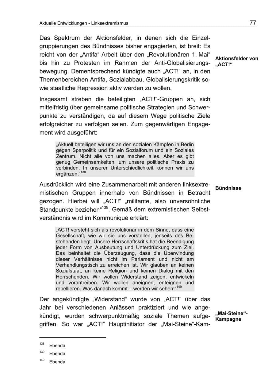 Seite 77 des Verfassungsschutzbericht 2004 Berlin