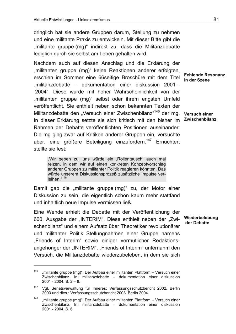 Seite 81 des Verfassungsschutzbericht 2004 Berlin