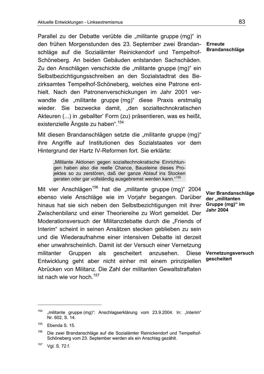 Seite 83 des Verfassungsschutzbericht 2004 Berlin