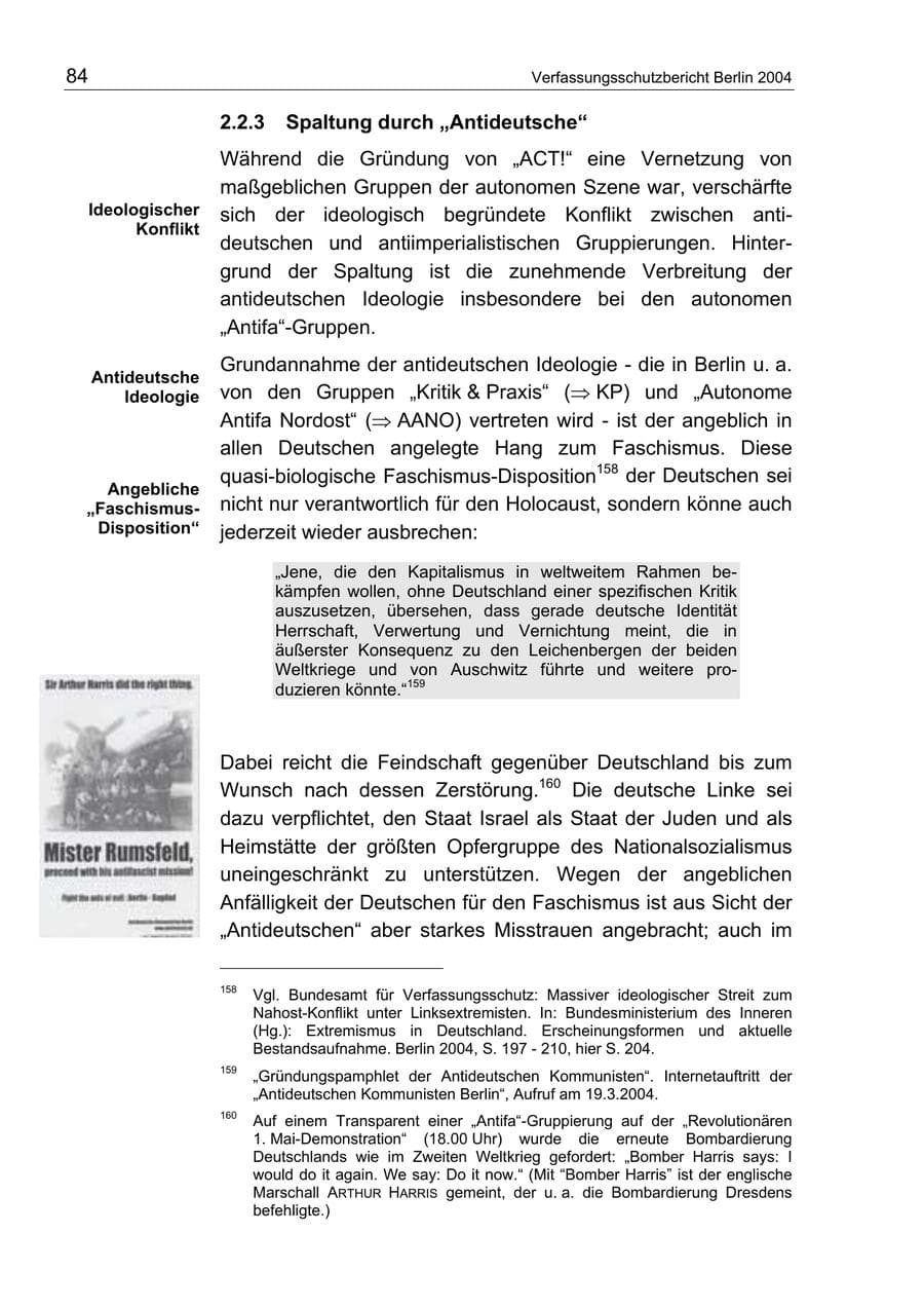 Seite 84 des Verfassungsschutzbericht 2004 Berlin