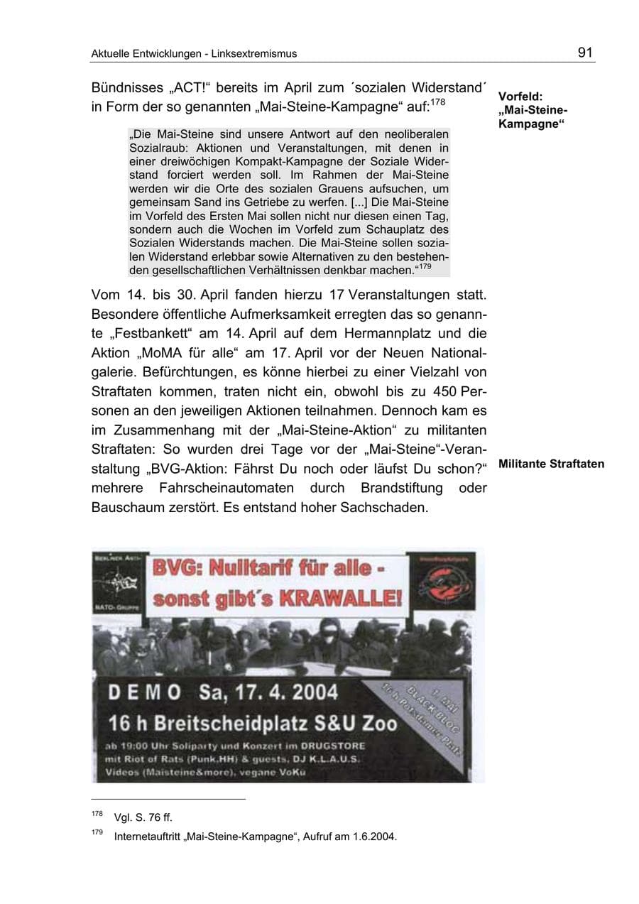 Seite 91 des Verfassungsschutzbericht 2004 Berlin