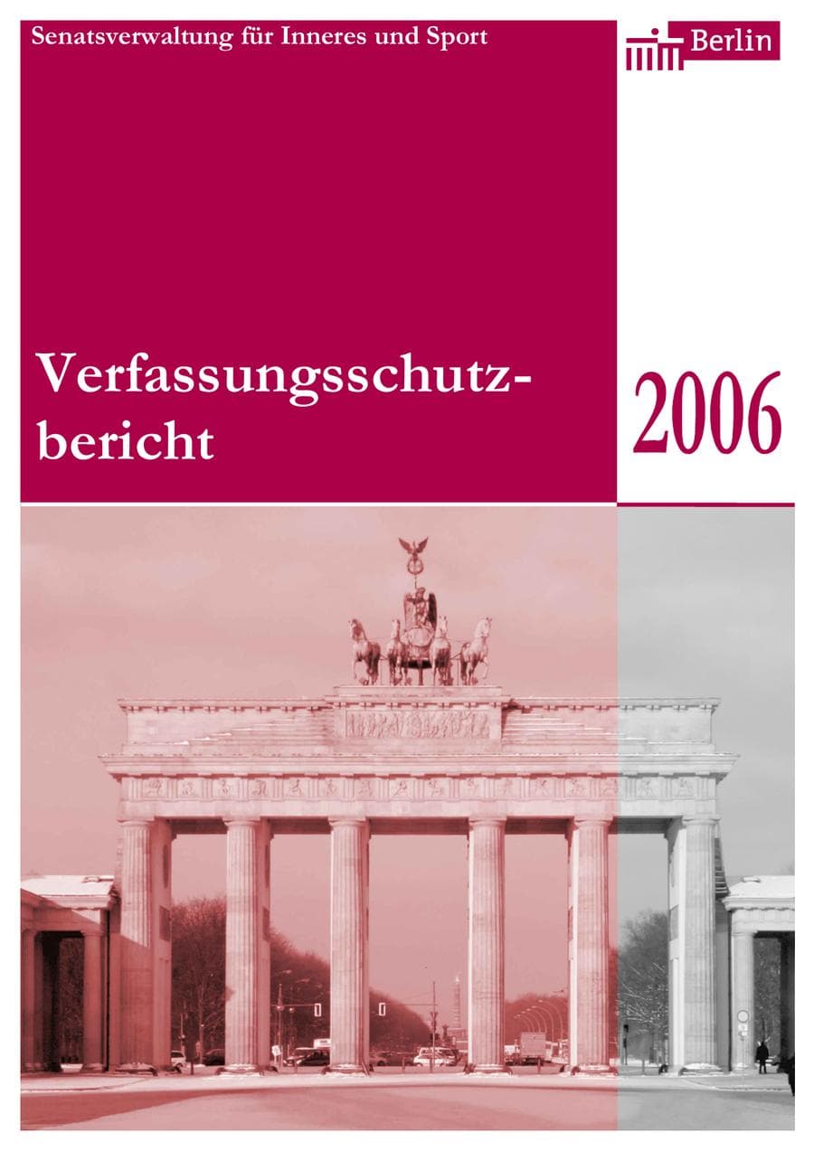 Seite 1 des Verfassungsschutzbericht 2006 Berlin