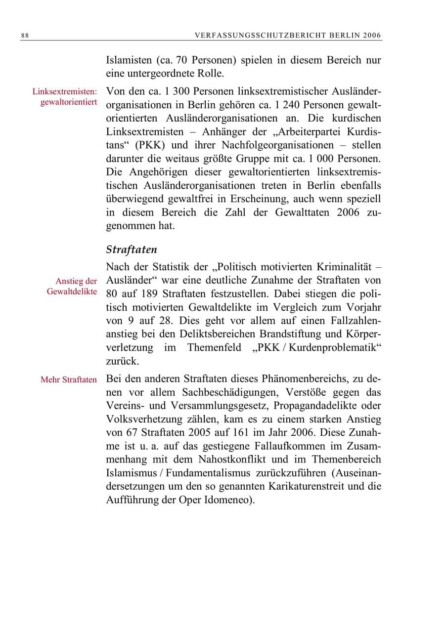 Seite 101 des Verfassungsschutzbericht 2006 Berlin