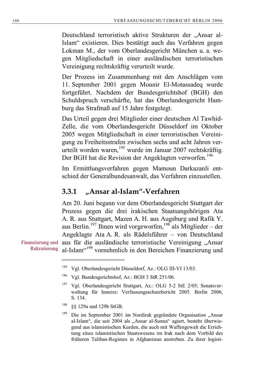 Seite 121 des Verfassungsschutzbericht 2006 Berlin