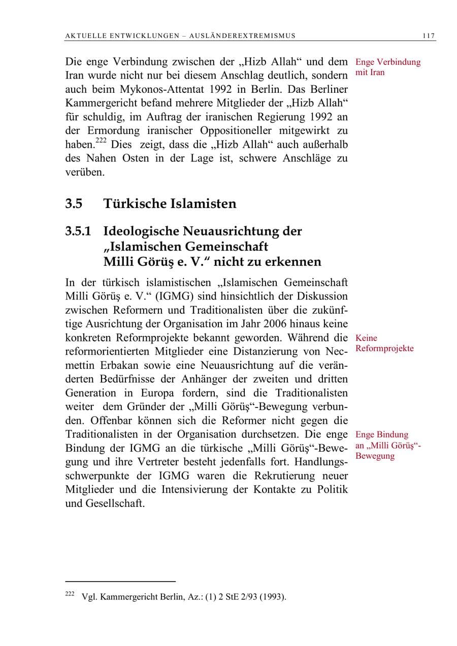 Seite 130 des Verfassungsschutzbericht 2006 Berlin