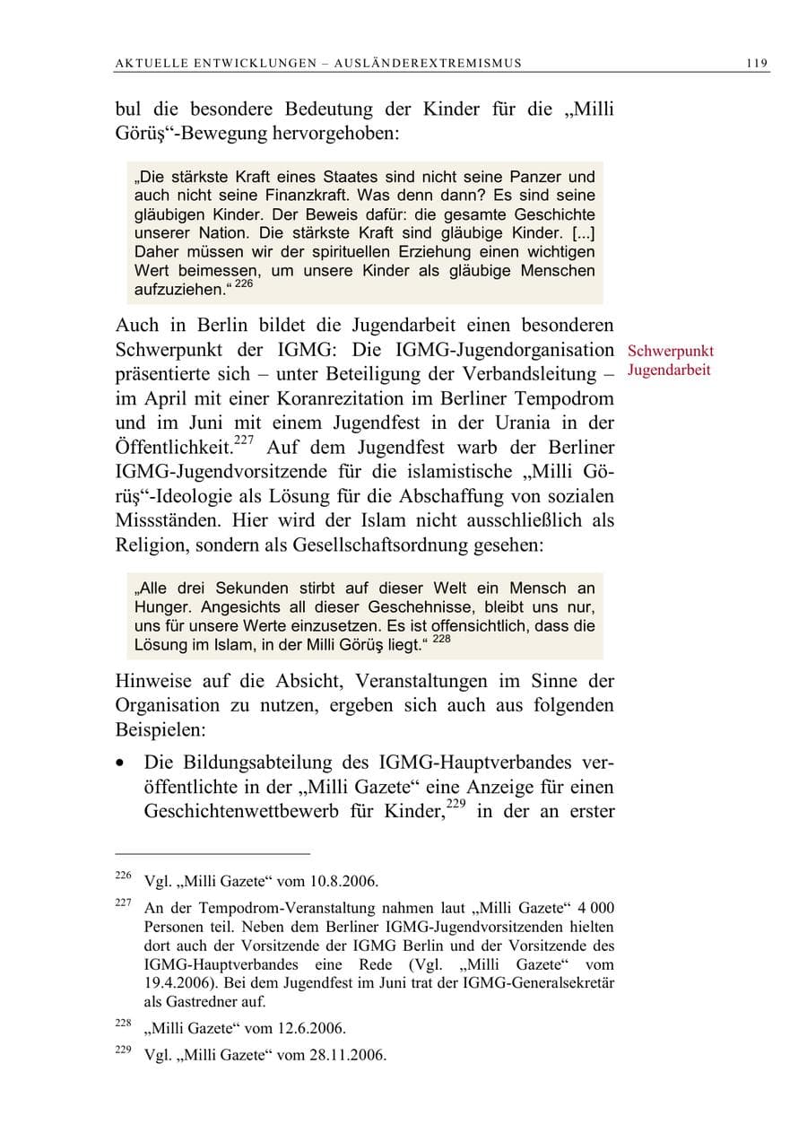 Seite 132 des Verfassungsschutzbericht 2006 Berlin