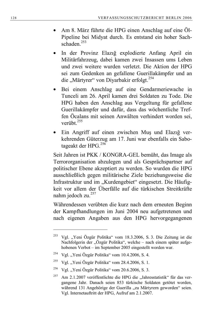 Seite 141 des Verfassungsschutzbericht 2006 Berlin
