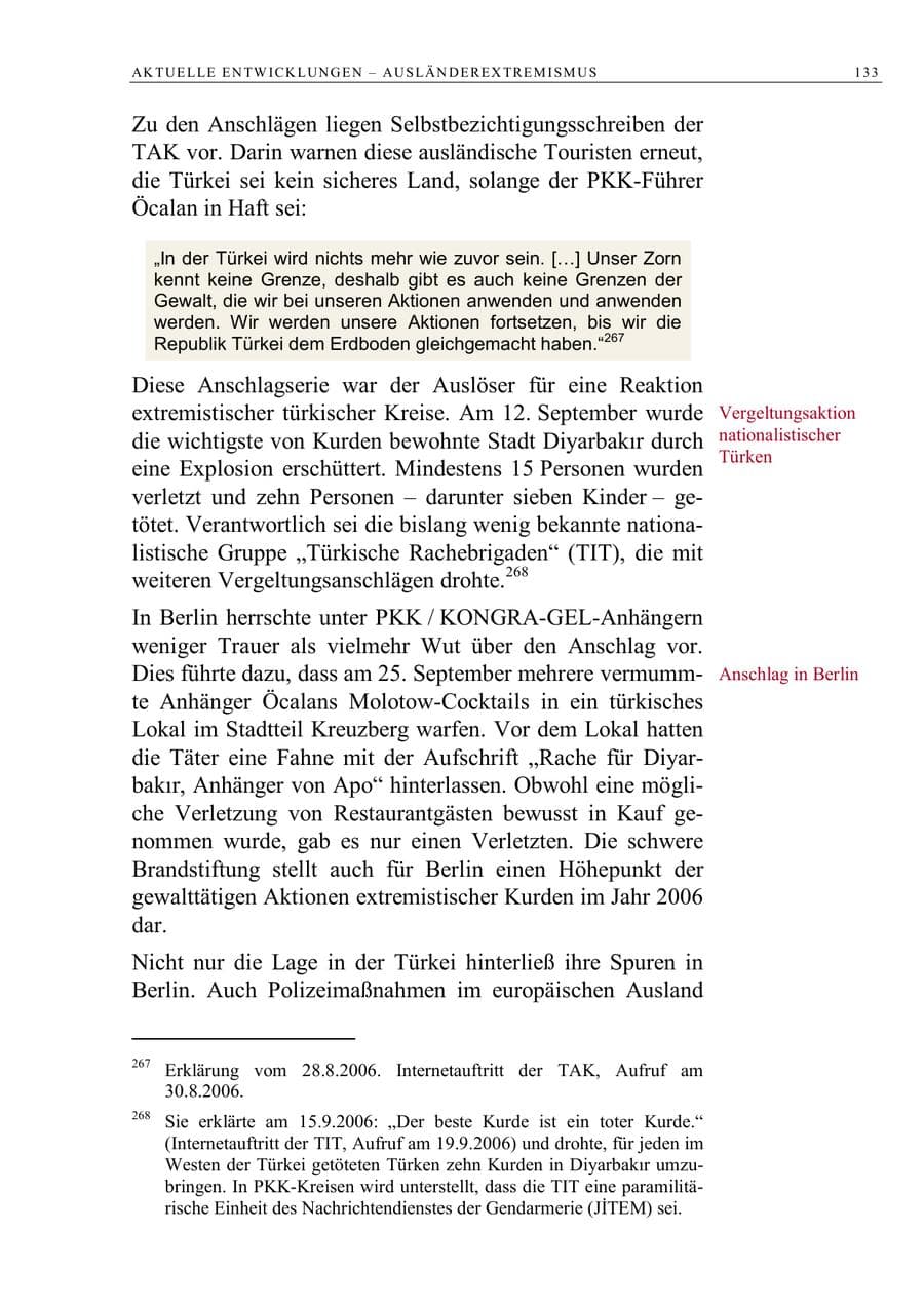 Seite 146 des Verfassungsschutzbericht 2006 Berlin