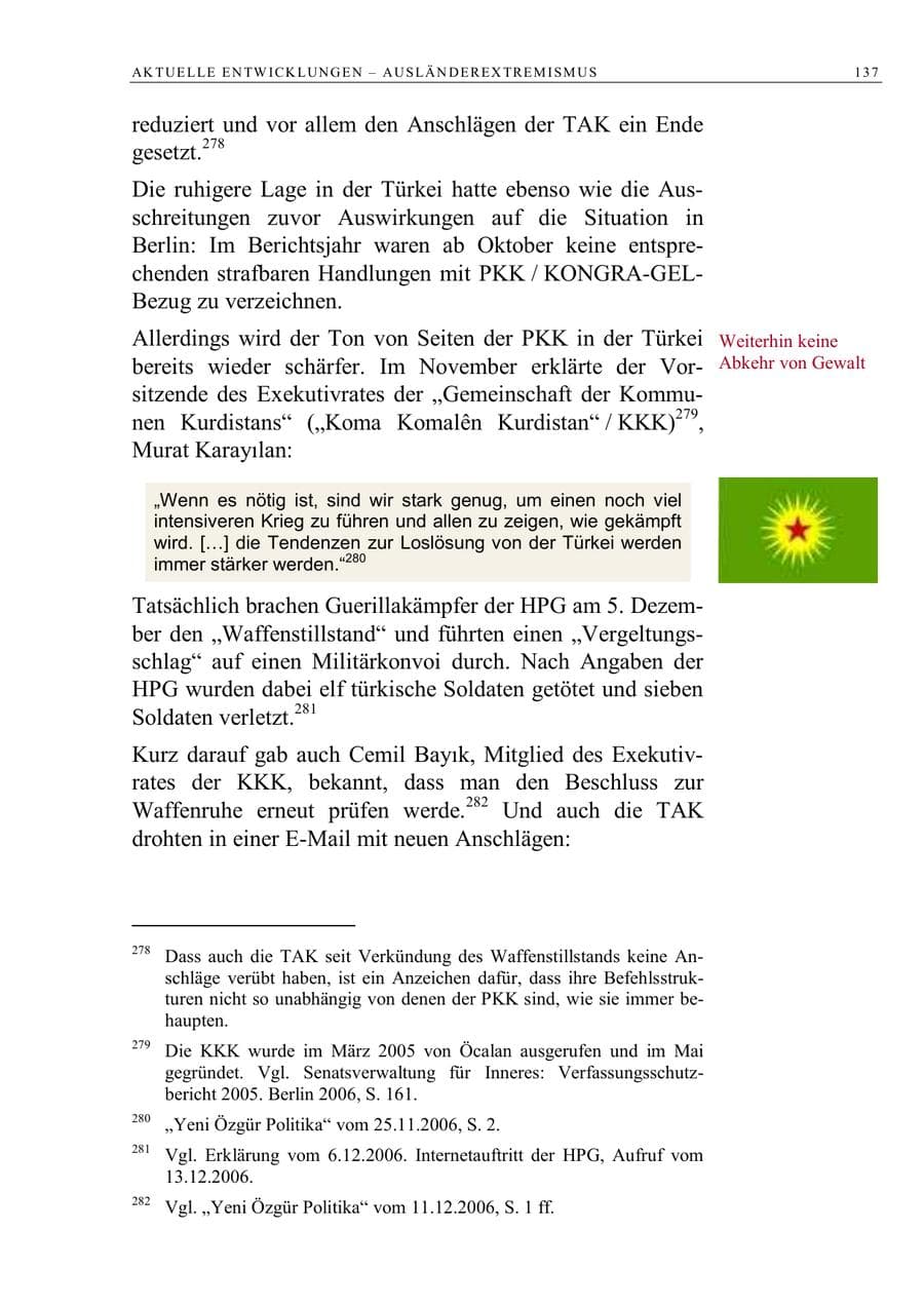 Seite 150 des Verfassungsschutzbericht 2006 Berlin