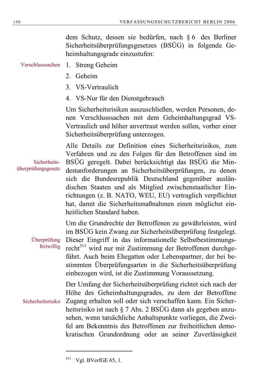 Seite 163 des Verfassungsschutzbericht 2006 Berlin
