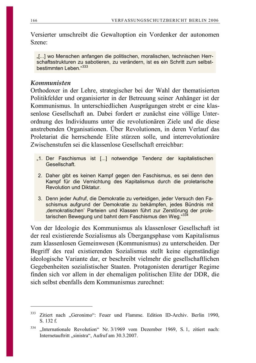 Seite 179 des Verfassungsschutzbericht 2006 Berlin