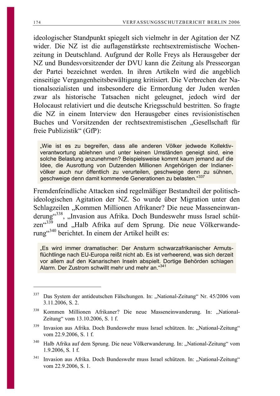 Seite 187 des Verfassungsschutzbericht 2006 Berlin