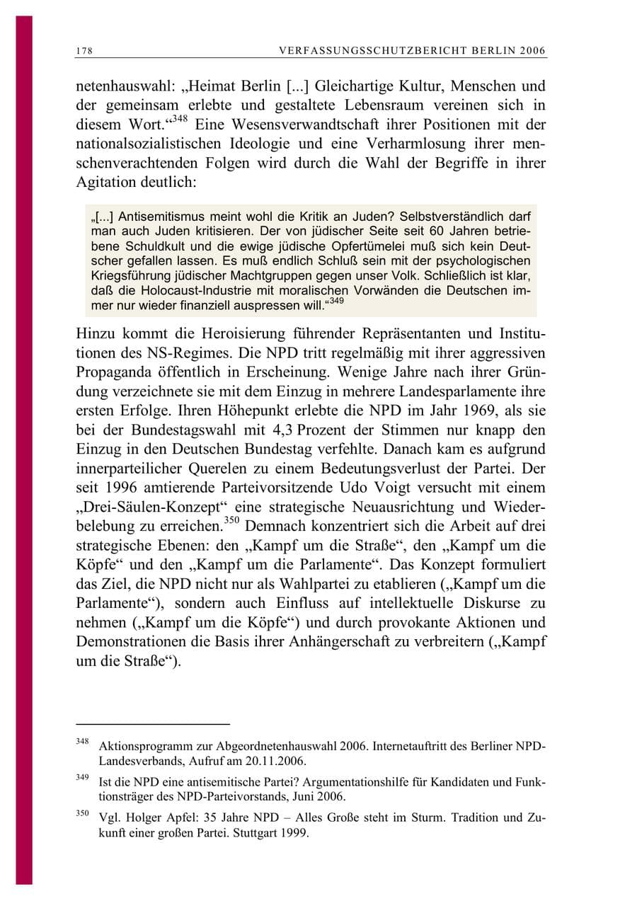 Seite 191 des Verfassungsschutzbericht 2006 Berlin