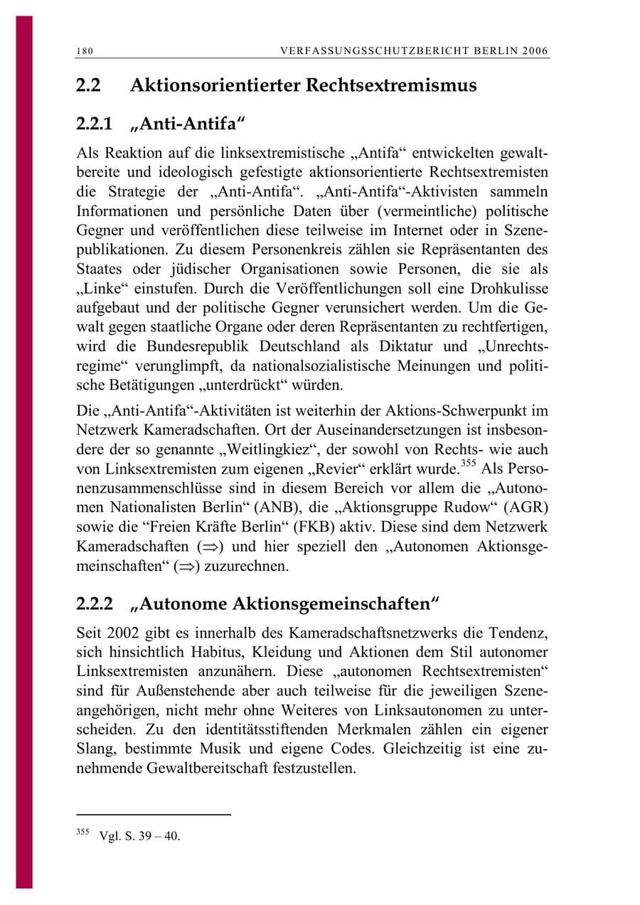 Seite 193 des Verfassungsschutzbericht 2006 Berlin