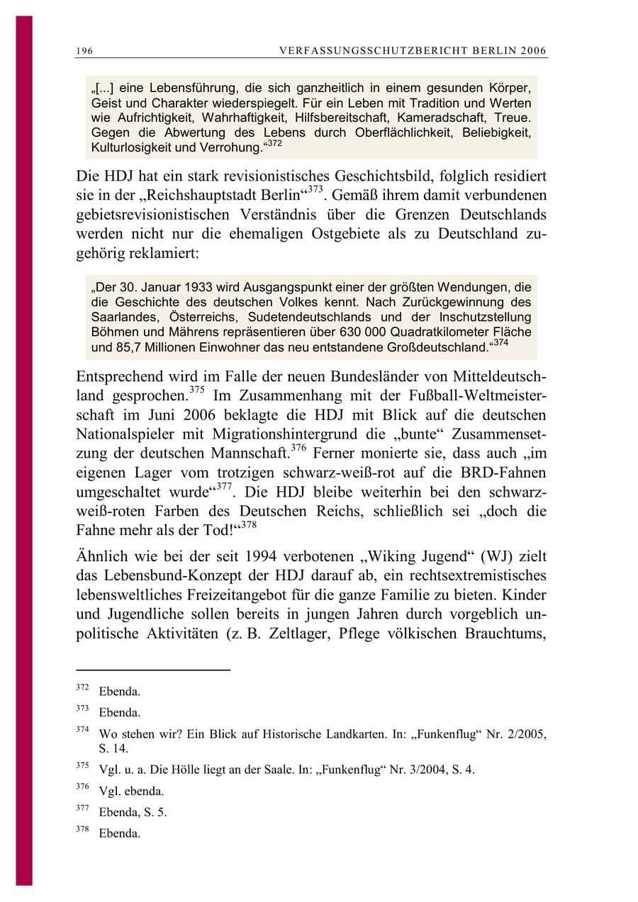 Seite 209 des Verfassungsschutzbericht 2006 Berlin