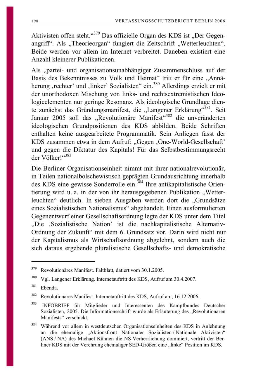 Seite 211 des Verfassungsschutzbericht 2006 Berlin