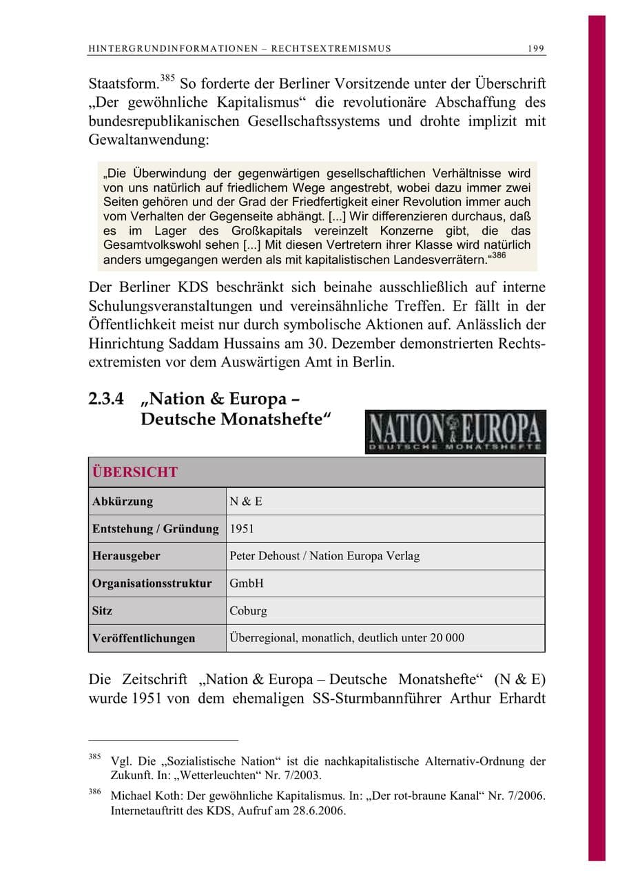 Seite 212 des Verfassungsschutzbericht 2006 Berlin
