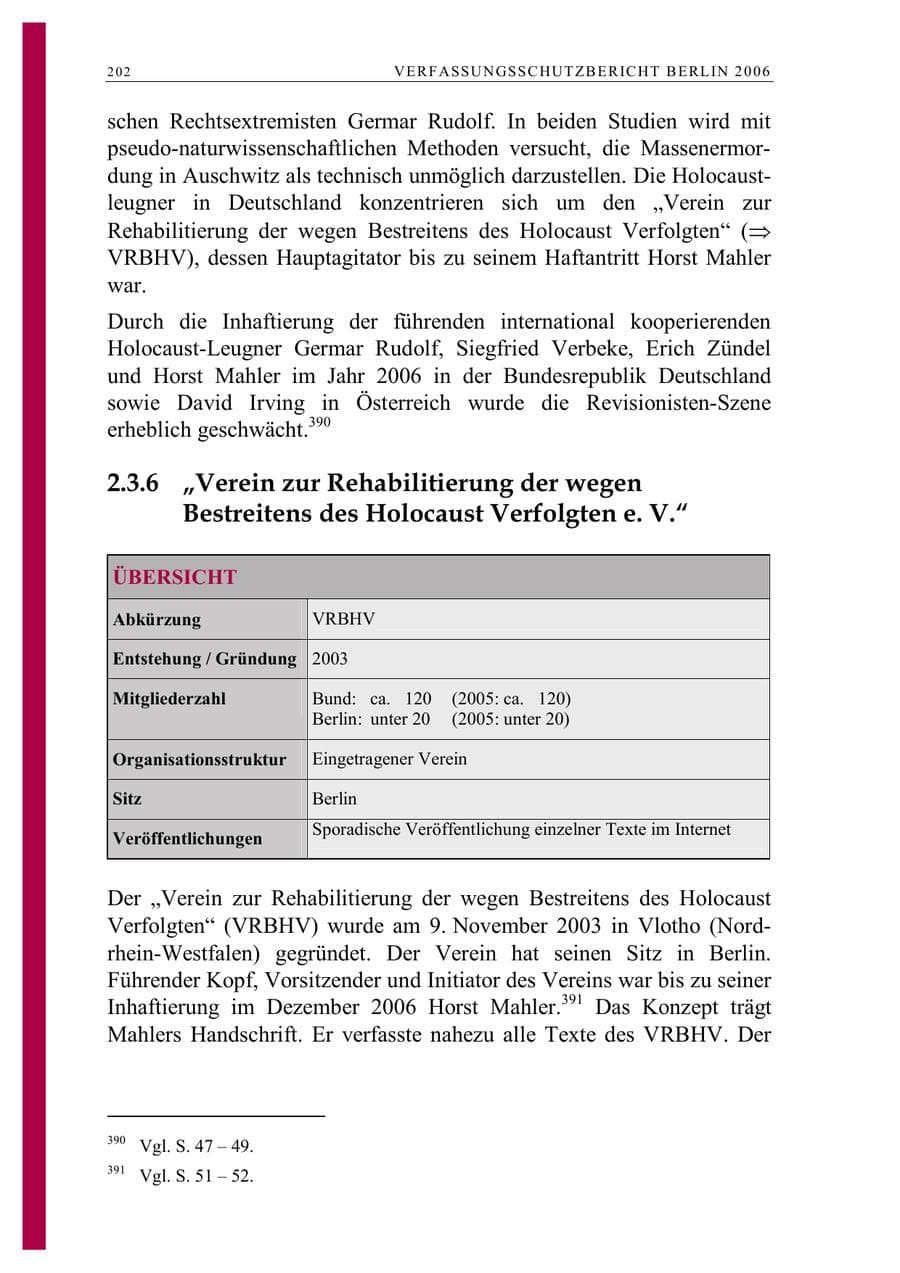 Seite 215 des Verfassungsschutzbericht 2006 Berlin