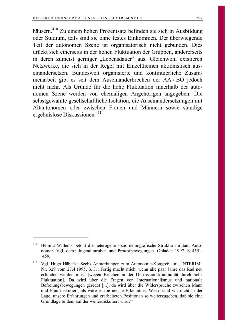 Seite 222 des Verfassungsschutzbericht 2006 Berlin